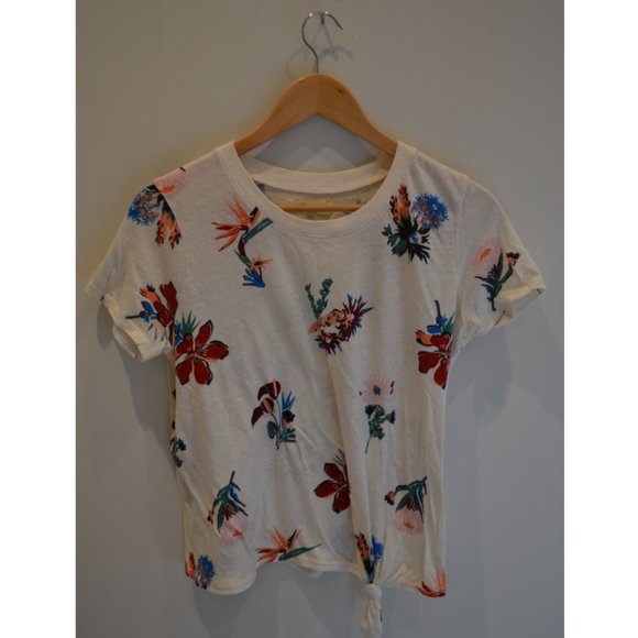 Madewell Knot-Front Tee in Hawaiian Hideaway Size S - Picture 4 of 6